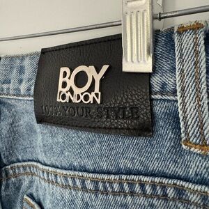 Vintage BOY London High Rise Flare Jeans - Light Wash - Size 30 - Eagle Patch